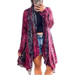 Soft Surroundings Open Front Patchwork Cardigan Size Medium Boho Romantic Artsy